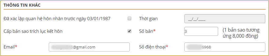 Nhập số điện thoại và địa chỉ email để nhận thông báo từ UBND