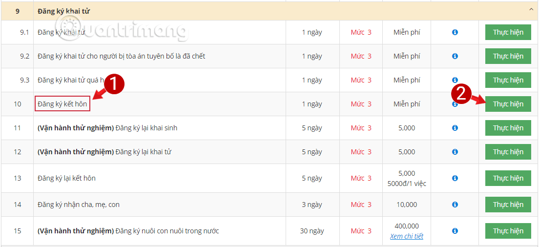 Thủ tục Đăng ký kết hôn trực tuyến