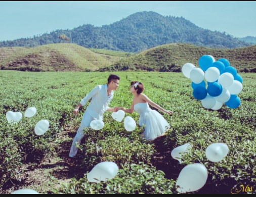 chụp ảnh cưới ở đồi chè đông giang