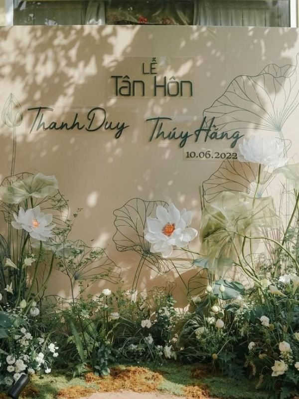 Trang trí Lễ Tân Hôn với chủ đề hoa sen, mang lại vẻ đẹp thiền vị và ý nghĩa thuần khiết